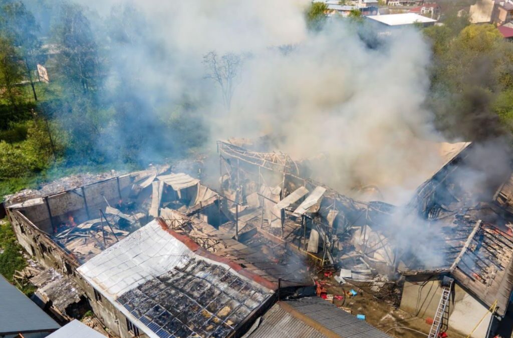 Birds Eye View of a Fire