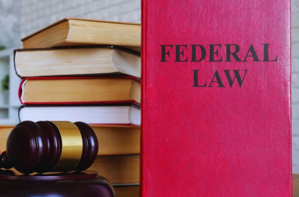 A federal law book alongside a gavel on a wooden table, highlighting the role of a federal criminal defense attorney.