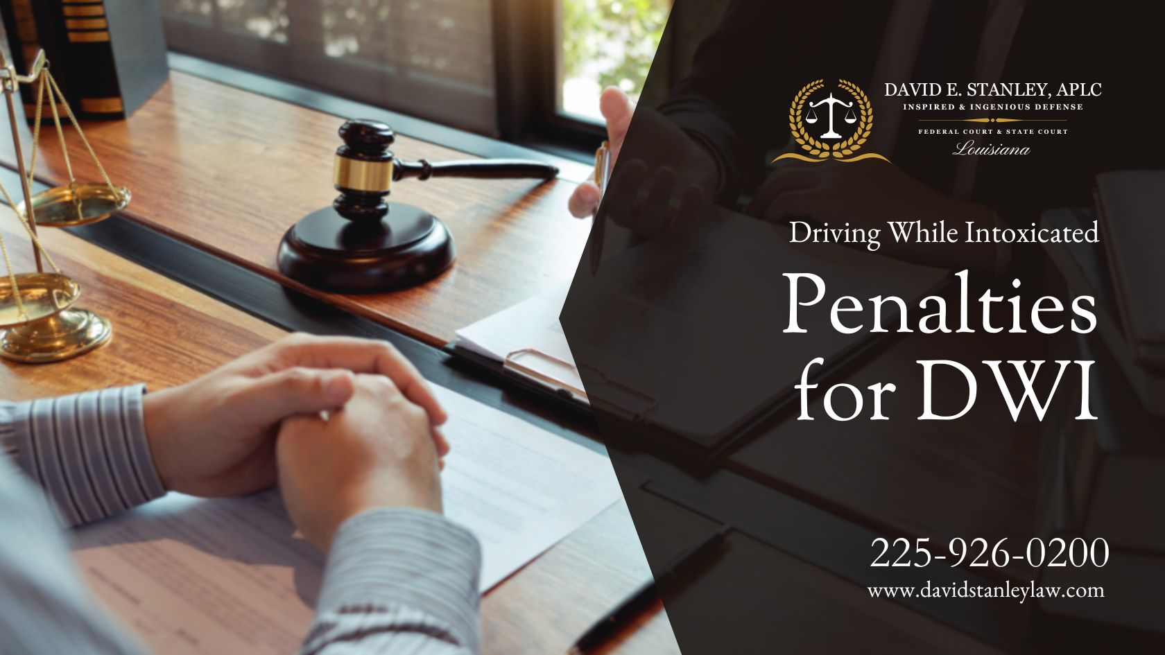 A DWI defense attorney discusses legal options with a client.