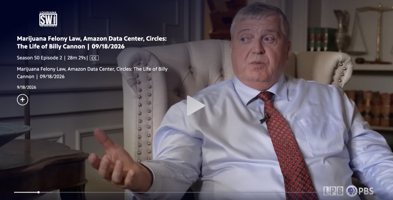 Criminal defense attorney David E. Stanley being interviewed about the new Louisiana marijuana school zone felony law on Louisiana Public Broadcasting